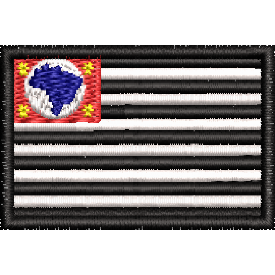 Patch Bordado Bandeira Estado São Paulo 3x4 5 Cm Cód Mbe1